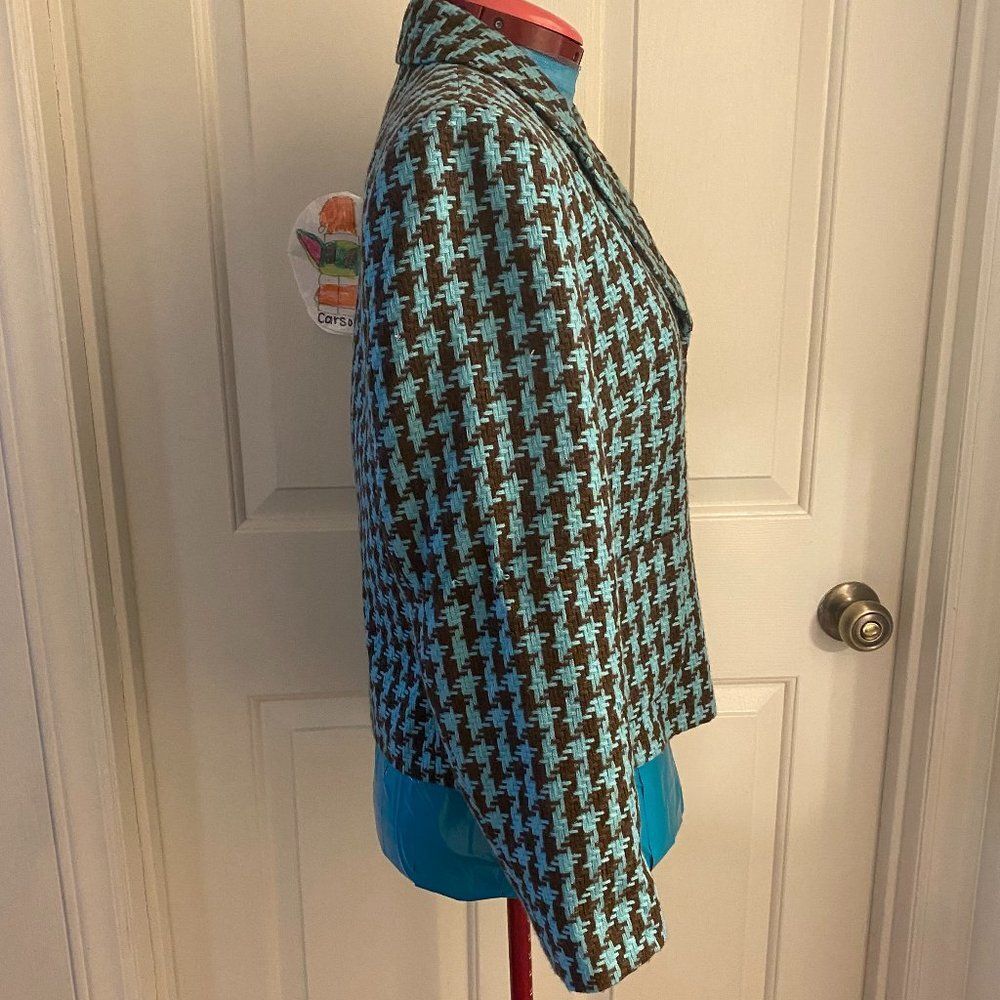 Focus 2000 Petite Houndstooth Lined Boho Jacket Womens Size 14P - Picture 3 of 6